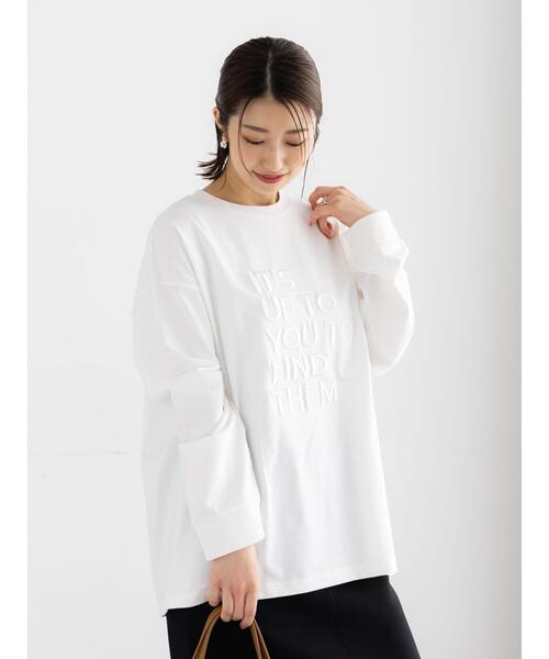 Te chichi（テチチ）の「エンブロイダリーロゴTシャツ（Tシャツ/カットソー・レディース・アイボリー/チャコールグレー/レッド・F）」の14枚目の写真