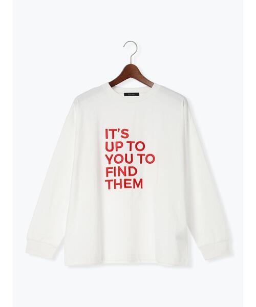 Te chichi（テチチ）の「エンブロイダリーロゴTシャツ（Tシャツ/カットソー・レディース・アイボリー/チャコールグレー/レッド・F）」の20枚目の写真