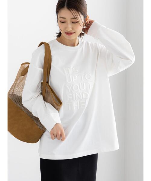 Te chichi（テチチ）の「エンブロイダリーロゴTシャツ（Tシャツ/カットソー・レディース・アイボリー/チャコールグレー/レッド・F）」の11枚目の写真