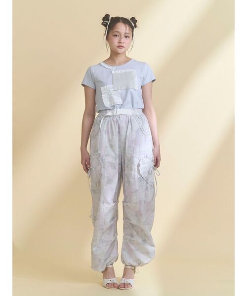 merry jenny(メリージェニー)の「パッチワークリメイクtee(Tシャツ/カットソー・レディース・ライトブルー/オフホワイト・FREE)」の10枚目の写真