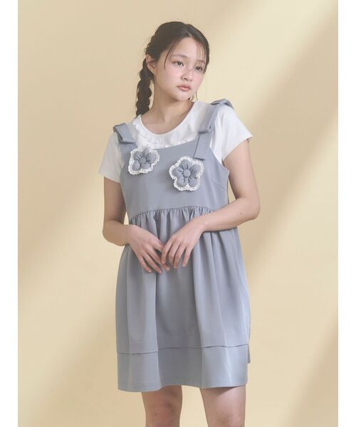 merry jenny(メリージェニー)の「パッチワークリメイクtee(Tシャツ/カットソー・レディース・ライトブルー/オフホワイト・FREE)」の11枚目の写真