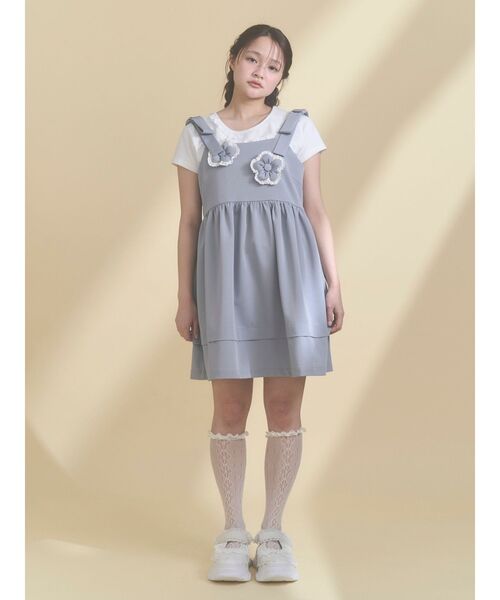 merry jenny(メリージェニー)の「パッチワークリメイクtee(Tシャツ/カットソー・レディース・ライトブルー/オフホワイト・FREE)」の12枚目の写真