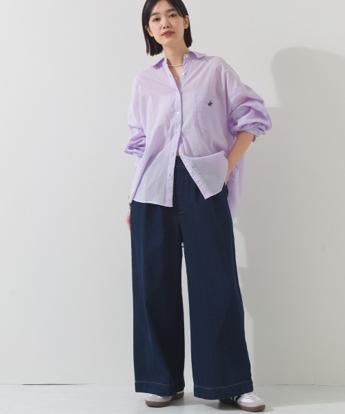 OMNES（オムネス）の「タックワイドイージーデニムパンツ（デニムパンツ・レディース・インディゴブルー/ブルー・LARGE/MEDIUM）」の7枚目の写真