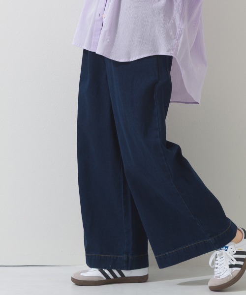 OMNES（オムネス）の「タックワイドイージーデニムパンツ（デニムパンツ・レディース・インディゴブルー/ブルー・LARGE/MEDIUM）」の6枚目の写真