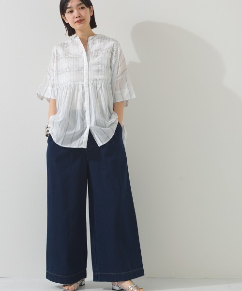 OMNES（オムネス）の「タックワイドイージーデニムパンツ（デニムパンツ・レディース・インディゴブルー/ブルー・LARGE/MEDIUM）」の10枚目の写真