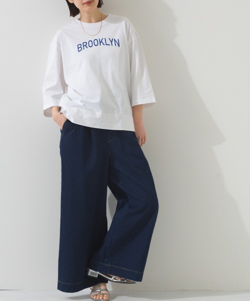 OMNES（オムネス）の「タックワイドイージーデニムパンツ（デニムパンツ・レディース・インディゴブルー/ブルー・LARGE/MEDIUM）」の11枚目の写真