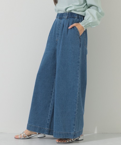 OMNES（オムネス）の「タックワイドイージーデニムパンツ（デニムパンツ・レディース・インディゴブルー/ブルー・LARGE/MEDIUM）」の12枚目の写真