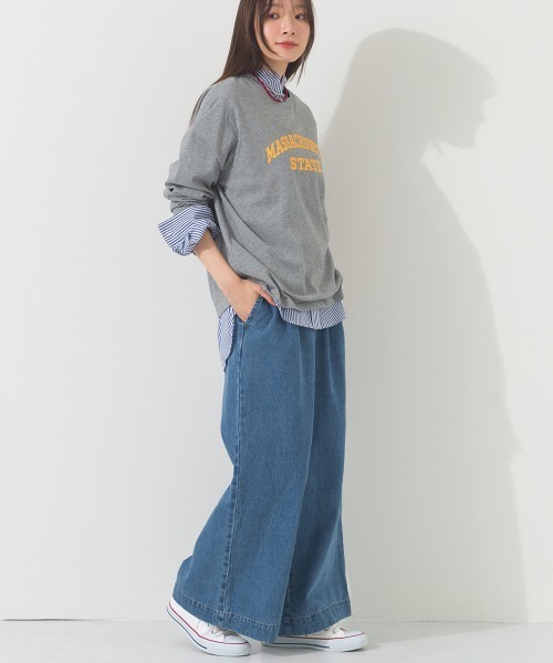 OMNES（オムネス）の「タックワイドイージーデニムパンツ（デニムパンツ・レディース・インディゴブルー/ブルー・LARGE/MEDIUM）」の16枚目の写真