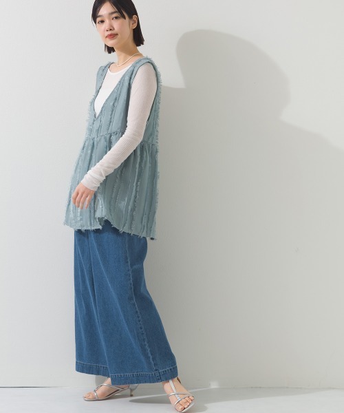 OMNES（オムネス）の「タックワイドイージーデニムパンツ（デニムパンツ・レディース・インディゴブルー/ブルー・LARGE/MEDIUM）」の17枚目の写真