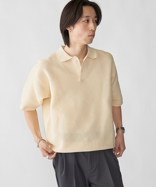 City Ambient Products: ポリエステル メッシュ ニット ショートスリーブ ポロ