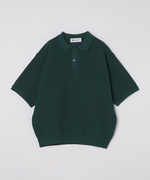 City Ambient Products（シティアンビエントプロダクツ）の「City Ambient Products: ポリエステル メッシュ ニット ショートスリーブ ポロ（ポロシャツ・メンズ・ブラック/オフホワイト/ダークグリーン/ダークブラウン/ライトブルー・SMALL/MEDIUM/LARGE）」の4枚目の写真