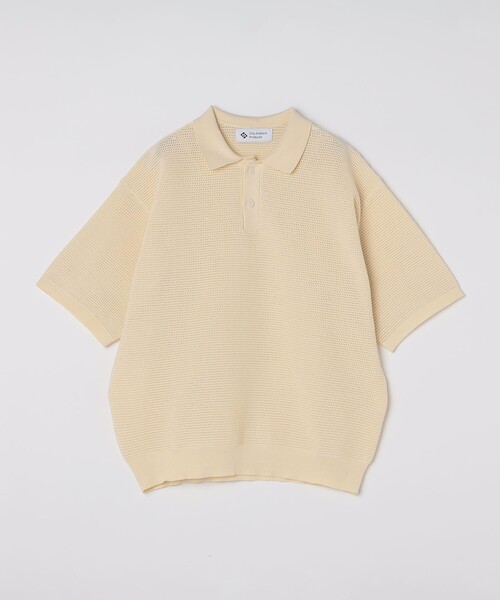City Ambient Products（シティアンビエントプロダクツ）の「City Ambient Products: ポリエステル メッシュ ニット ショートスリーブ ポロ（ポロシャツ・メンズ・ブラック/オフホワイト/ダークグリーン/ダークブラウン/ライトブルー・SMALL/MEDIUM/LARGE）」の6枚目の写真