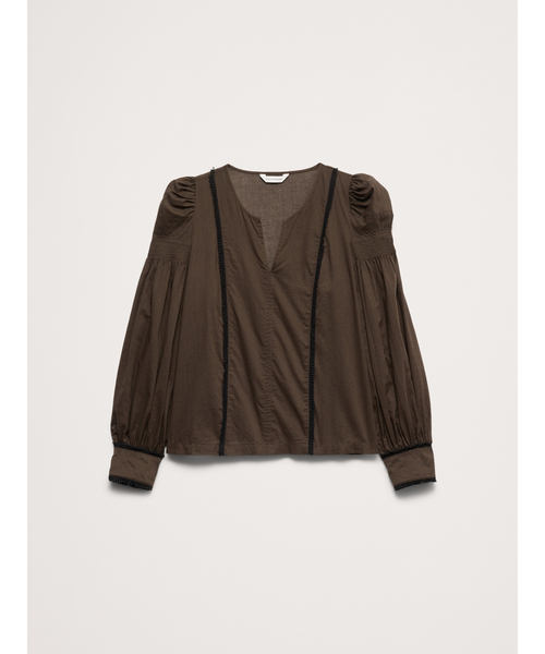 Banana Republic(バナナリパブリック)の「ライトウェイト コットン パフスリーブ トップス(シャツ/ブラウス・レディース・ピンク/ブラウン・M/S/XS/L)」の8枚目の写真