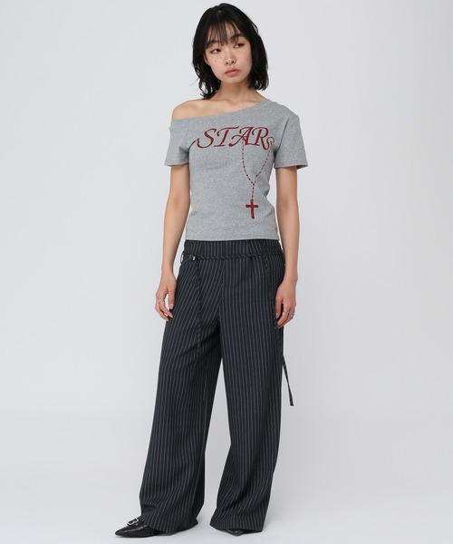 3.3 Field Trip （3.3フィールドトリップ）の「3.3 Field Trip／ピンストワイドパンツ（スラックス・レディース・グレー/ネイビー・SMALL/MEDIUM）」の11枚目の写真