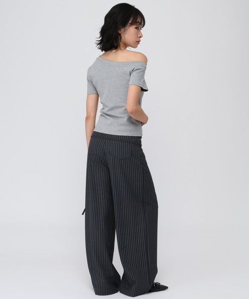 3.3 Field Trip （3.3フィールドトリップ）の「3.3 Field Trip／ピンストワイドパンツ（スラックス・レディース・グレー/ネイビー・SMALL/MEDIUM）」の12枚目の写真