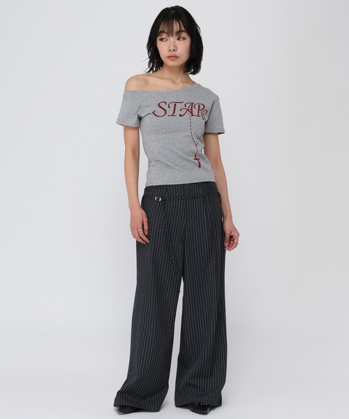 3.3 Field Trip （3.3フィールドトリップ）の「3.3 Field Trip／ピンストワイドパンツ（スラックス・レディース・グレー/ネイビー・SMALL/MEDIUM）」の10枚目の写真