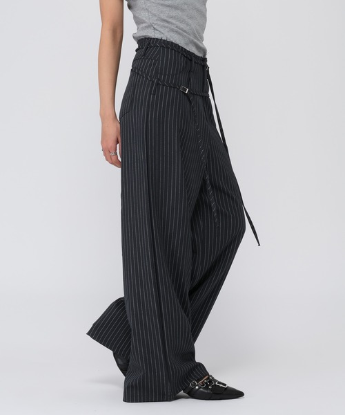 3.3 Field Trip （3.3フィールドトリップ）の「3.3 Field Trip／ピンストワイドパンツ（スラックス・レディース・グレー/ネイビー・SMALL/MEDIUM）」の15枚目の写真