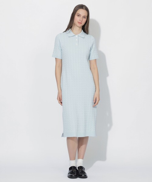 WEB限定】ケーブルニットワンピース（ワンピース）｜BLUE LABEL