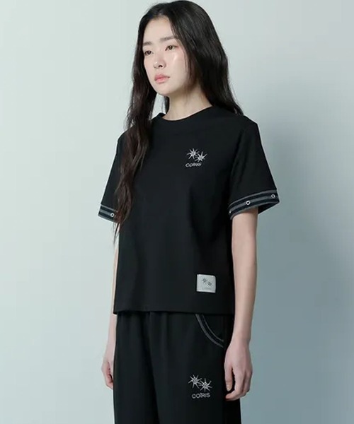 Ada.(エイダ)の「◇COIRIS◇ブランド直輸入正規品/シリンストライプアイレットポイント半袖Tシャツ CILLIN STRIPE EYELET POINT HALF T(Tシャツ/カットソー・レディース・チャコール・FREE)」の5枚目の写真