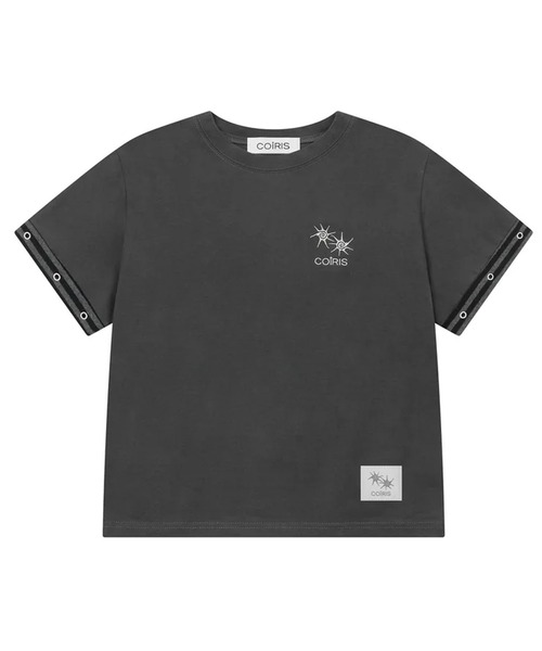 Ada.(エイダ)の「◇COIRIS◇ブランド直輸入正規品/シリンストライプアイレットポイント半袖Tシャツ CILLIN STRIPE EYELET POINT HALF T(Tシャツ/カットソー・レディース・チャコール・FREE)」の10枚目の写真