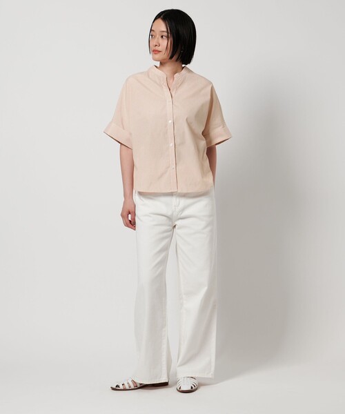 A DAY IN THE LIFE UNITED ARROWS(アデイインザライフユナイテッドアローズ)の「スキッパー ハーフスリーブシャツ <A DAY IN THE LIFE>(シャツ/ブラウス・レディース・ライトブルー/シャーベット・FREE)」の4枚目の写真