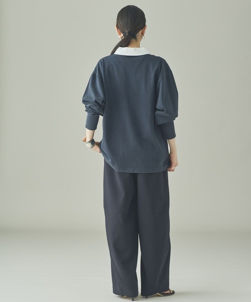 24SSカレンソロジー Curensology BATEAU Tシャツネイビー Curensology/カレンソロジー｜Curensology×UNIVERSAL OVERALLの別注T