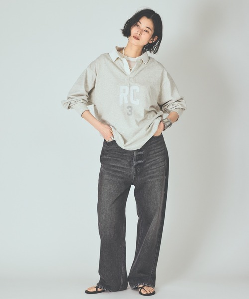 UNIVERSAL OVERALL(ユニバーサルオーバーオール)の「Curensology(カレンソロジー)/【UNIVERSAL OVERALL】別注ラガーシャツ(シャツ/ブラウス・レディース・グレー/ライトブラウン/ネイビー・FREE)」の5枚目の写真