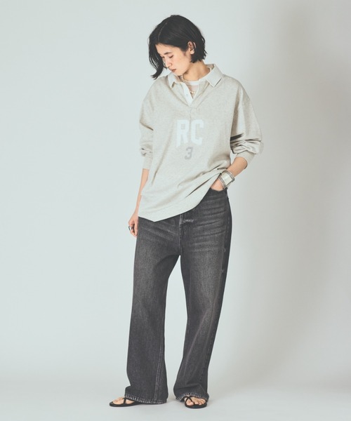 UNIVERSAL OVERALL(ユニバーサルオーバーオール)の「Curensology(カレンソロジー)/【UNIVERSAL OVERALL】別注ラガーシャツ(シャツ/ブラウス・レディース・グレー/ライトブラウン/ネイビー・FREE)」の6枚目の写真