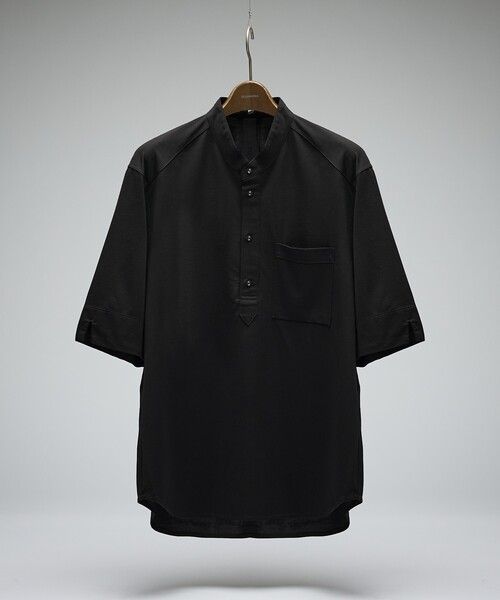 DESIGNWORKS(デザインワークス)の「シルクブレンド スタンドカラーヘンリーシャツ / Tシャツ / 5分袖(Tシャツ/カットソー・メンズ・ホワイト/ブラック/グレイッシュブルー・46/50/48)」の18枚目の写真