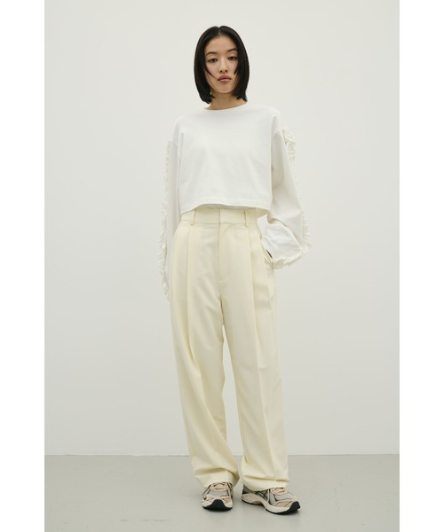 STYLEMIXER(スタイルミキサー)の「ベーシックツータックパンツ(スラックス・レディース・ライトグリーン/アイボリー/ブラウン/ブラック・SMALL/LARGE/MEDIUM)」の6枚目の写真