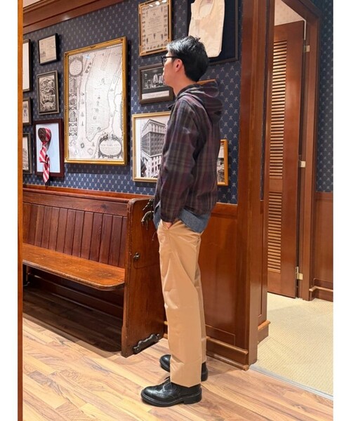 BROOKS BROTHERS（ブルックスブラザーズ）の「コットン　マドラス　フーデッドパーカー（パーカー・メンズ・ダークブルー・SMALL/LARGE/MEDIUM/X-LARGE）」の7枚目の写真