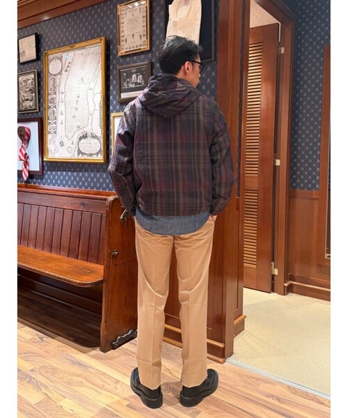 BROOKS BROTHERS（ブルックスブラザーズ）の「コットン　マドラス　フーデッドパーカー（パーカー・メンズ・ダークブルー・SMALL/LARGE/MEDIUM/X-LARGE）」の8枚目の写真