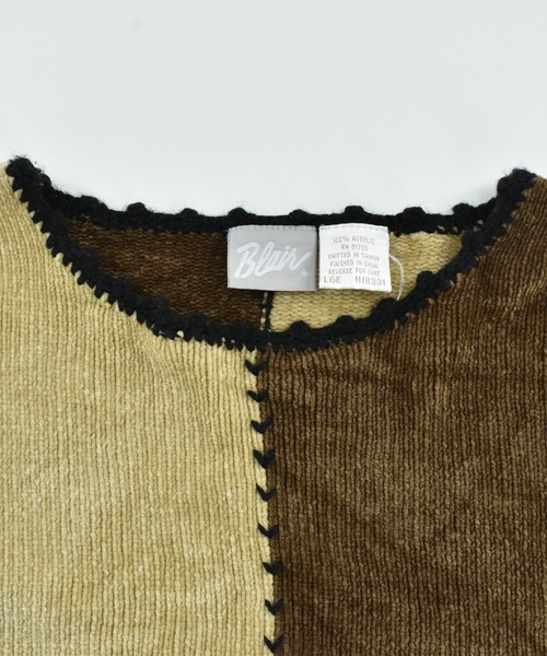 VINTAGE（ヴィンテージ）の「【USED】Y2K Blair マルチカラー ストライプ柄 ニットセーター（ニット/セーター・メンズ・マルチ・LARGE）」の4枚目の写真