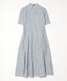 POLO RALPH LAUREN | ストライプド リネン パネルド シャツドレス(シャツワンピース)