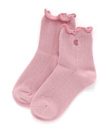 BeBe（ベベ）の「メロウフリルレース編みクルーソックス(11~24cm)（ソックス/靴下）」