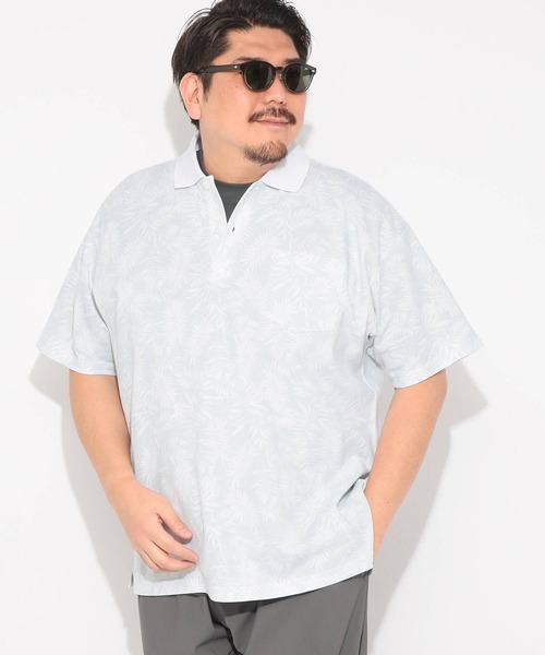 B&T CLUB（ビーティークラブ）の「ポロシャツ 半袖 メンズ 大きいサイズ ドライ 鹿の子 総柄 切り替え B＆T CLUB (ビーアンドティークラブ)（ポロシャツ・メンズ・A/H/E/D/C/B/F/G/サックスブルー/クリーム/グリーン/ホワイト・X2(4L～5L)/X1(3L～4L)/X3(6L～7L)/X4(8L～9L)/X5(9L～10L)）」の11枚目の写真