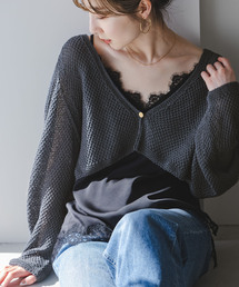 Noble | 《追加・新色》ペーパーヤーン カノコショートVカーディガン(カーディガン/ボレロ)