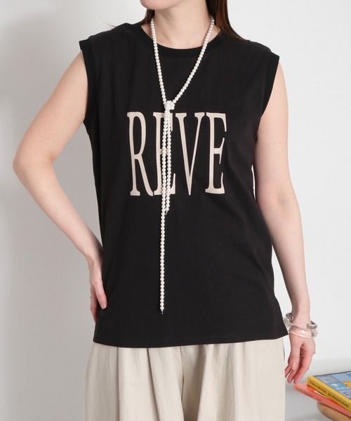 cepo(セポ)の「〈前後2way〉ロゴプリントノースリーブTee / タンクトップ(Tシャツ/カットソー・レディース・ホワイト系その他/ブラック/オフホワイト・M)」の3枚目の写真