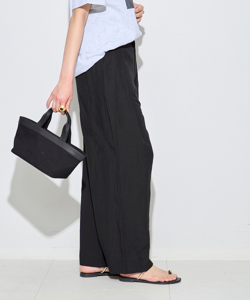 journal standard L'essage（ジャーナルスタンダードレサージュ）の「VISリネンタックワイドパンツ（その他パンツ・レディース・カーキ/ブラック・36/38）」の7枚目の写真