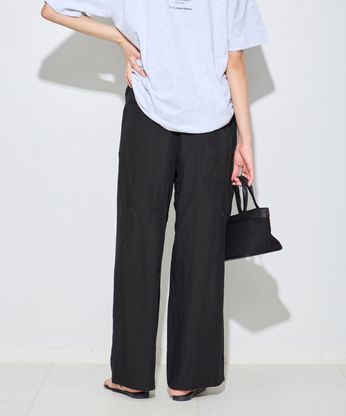 journal standard L'essage（ジャーナルスタンダードレサージュ）の「VISリネンタックワイドパンツ（その他パンツ・レディース・カーキ/ブラック・36/38）」の8枚目の写真