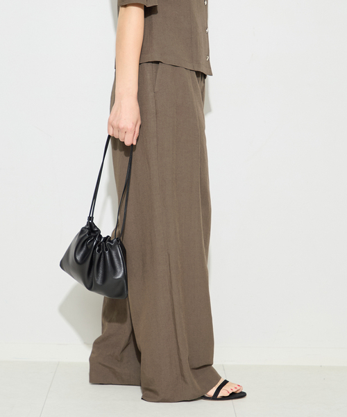 journal standard L'essage（ジャーナルスタンダードレサージュ）の「VISリネンタックワイドパンツ（その他パンツ・レディース・カーキ/ブラック・36/38）」の13枚目の写真