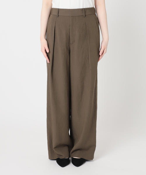 journal standard L'essage（ジャーナルスタンダードレサージュ）の「VISリネンタックワイドパンツ（その他パンツ・レディース・カーキ/ブラック・36/38）」の18枚目の写真