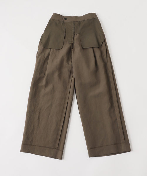 journal standard L'essage(ジャーナルスタンダードレサージュ)の「VISリネンタックワイドパンツ(その他パンツ・レディース・カーキ/ブラック/ホワイト・36/38)」の7枚目の写真