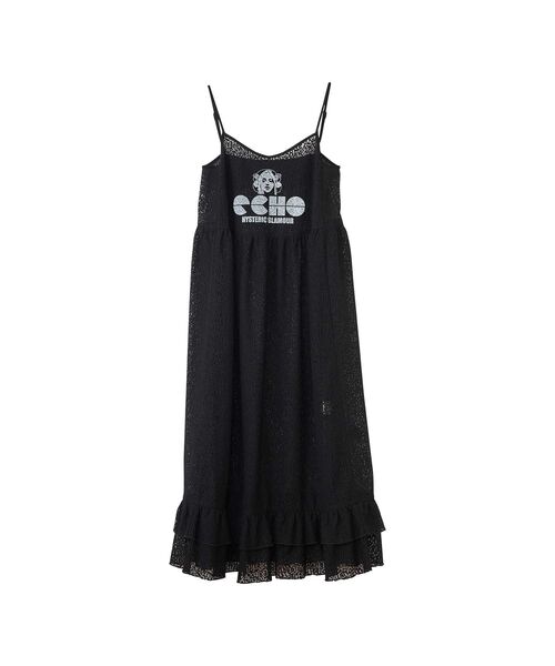 HYSTERIC GLAMOUR(ヒステリックグラマー)の「MAIDEN LOGO柄 チュールジャカードワンピース(ワンピース・レディース・ブラック系その他/グリーン系その他・FREE)」の2枚目の写真