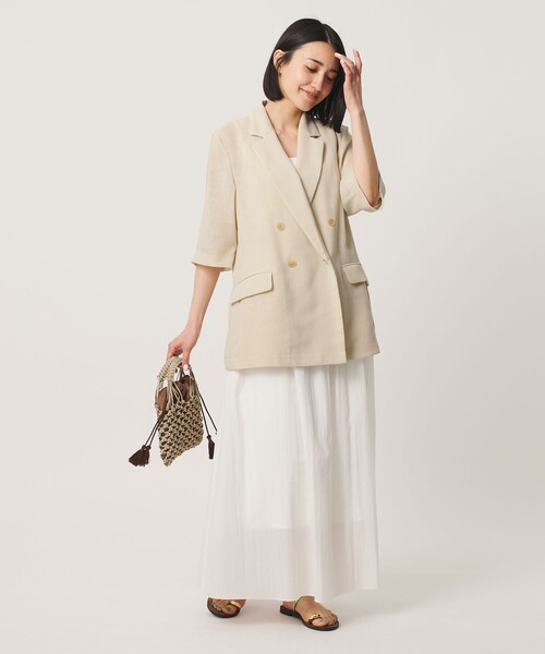 BEAUTY&YOUTH UNITED ARROWS(ビューティーアンドユースユナイテッドアローズ)の「ポリエステル メッシュ ハーフスリーブ ジャケット ウォッシャブル(テーラードジャケット・レディース・ダークグレー/モカ/ナチュラル・M/S)」の16枚目の写真