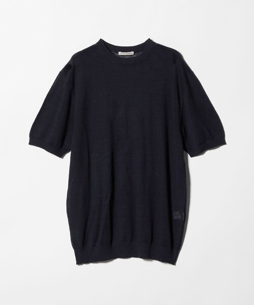 UNITED ARROWS（ユナイテッドアローズ）の「リネン/コットン ニット Tシャツ（Tシャツ/カットソー・メンズ・ブラウン系/ネイビー・S/M/L）」の2枚目の写真