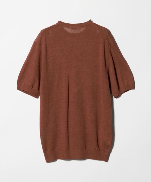 UNITED ARROWS（ユナイテッドアローズ）の「リネン/コットン ニット Tシャツ（Tシャツ/カットソー・メンズ・ブラウン系/ネイビー・S/M/L）」の5枚目の写真