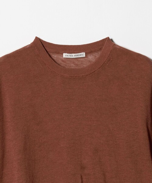 UNITED ARROWS（ユナイテッドアローズ）の「リネン/コットン ニット Tシャツ（Tシャツ/カットソー・メンズ・ブラウン系/ネイビー・S/M/L）」の6枚目の写真
