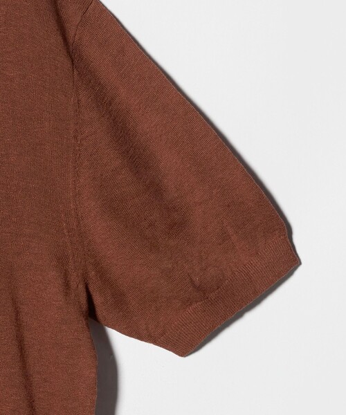 UNITED ARROWS（ユナイテッドアローズ）の「リネン/コットン ニット Tシャツ（Tシャツ/カットソー・メンズ・ブラウン系/ネイビー・S/M/L）」の7枚目の写真