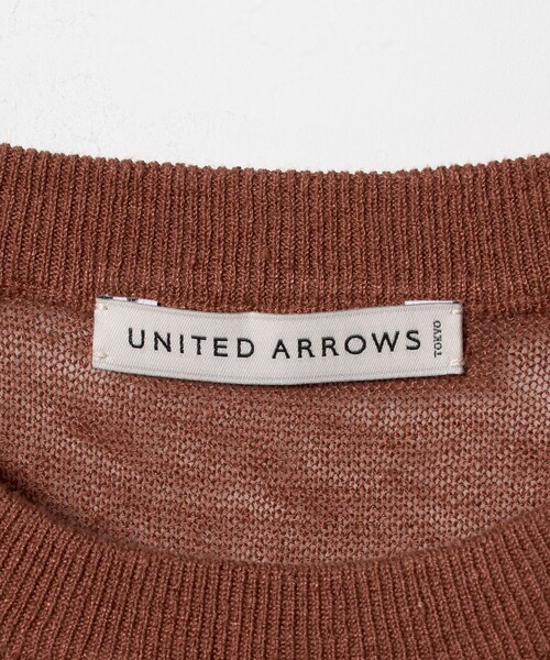 UNITED ARROWS（ユナイテッドアローズ）の「リネン/コットン ニット Tシャツ（Tシャツ/カットソー・メンズ・ブラウン系/ネイビー・S/M/L）」の9枚目の写真
